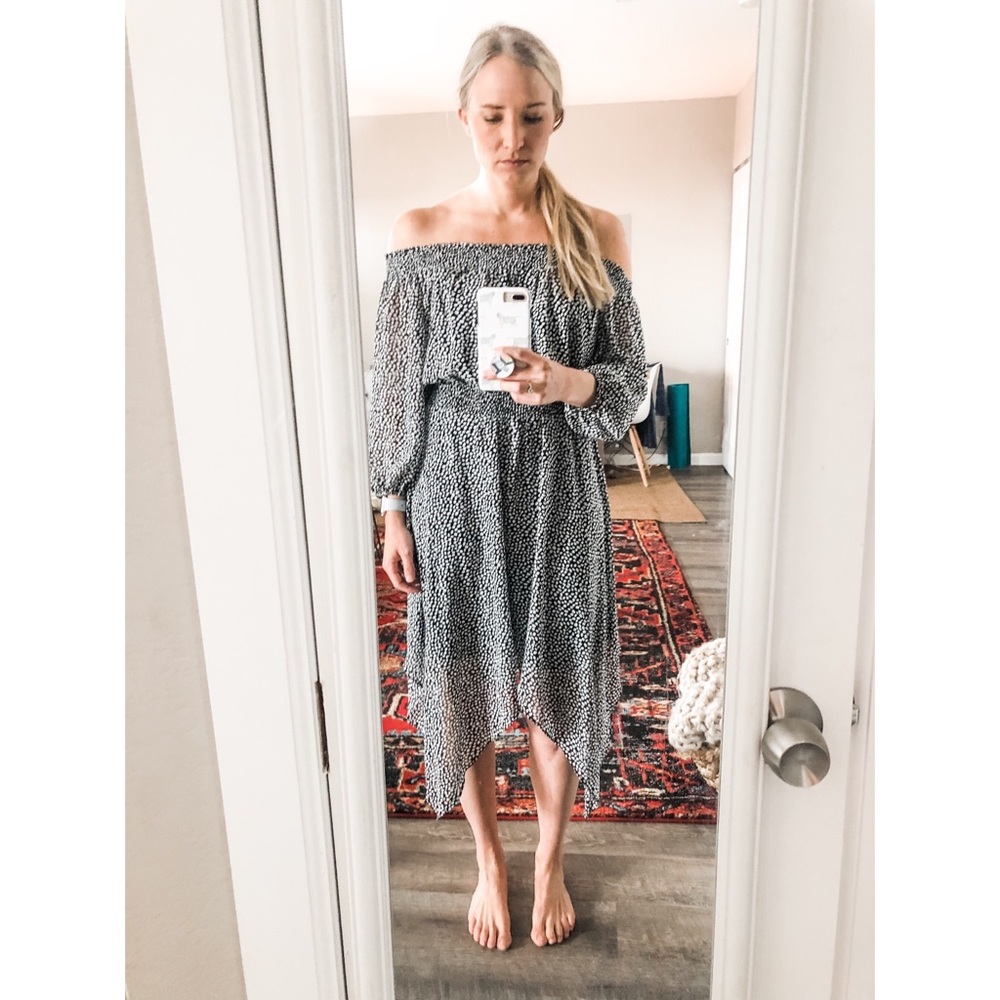 (NWT) Charles Henry Off Shoulder Smocked Dress